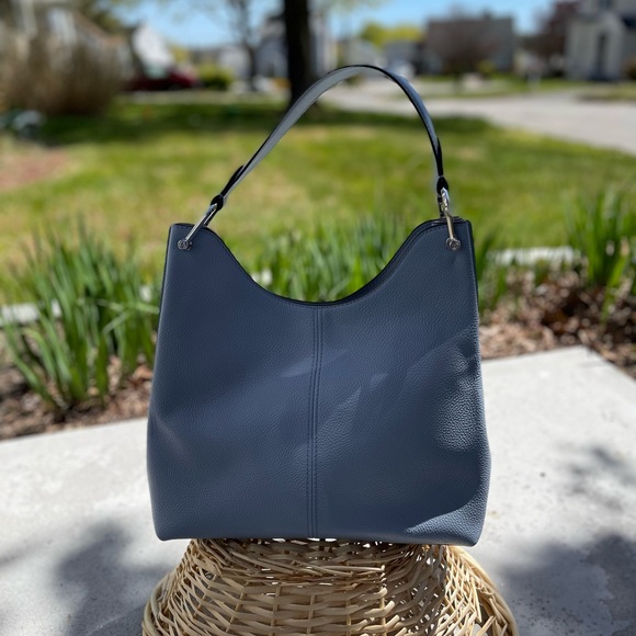Micheal Kors Light Blue Leather&Suede Hobo bag. Pair w/matching leather shoes. - Picture 11 of 16